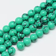 Dyed Synthetic Turquoise Bead Strands, Round, 10mm, Hole: 2mm, about 42pcs/strand, 14.96 inch(G-T053-10mm-02)