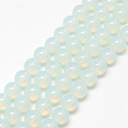 Baking Painted Glass Beads Strands, Imitation Opalite, Round, White, 10mm, Hole: 1.3~1.6mm, about 80pcs/strand, 31.4 inch(DGLA-Q023-10mm-DB1)