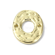 Rack Plating Alloy Links, Textured Hollow Oval Connector Charms, Golden, 18x15x2mm, Hole: 1.5mm(FIND-M014-02G)