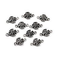 316 Surgical Stainless Steel Connector Charms, Cross Links, Antique Silver, 9.5x16x3.4mm, Hole: 1.8mm(STAS-K276-20AS)