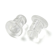 Plastic Ear Nuts, Drum, Clear, 6x5mm, Hole: 1mm(FIND-G082-01A)