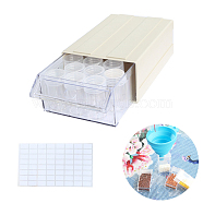 Diamond Painting Storage Stackable Bead Organizer Drawers, with 22 Slots Round Individual Containers, Silicone Funnel and Writable Stickers, Old Lace, 182x110x60mm(DIAM-PW0010-32B-03)