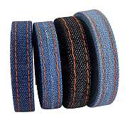 4 Style Stitch Denim Ribbon, Garment Accessories, for DIY Crafts Hairclip Accessories and Sewing Decoration, Mixed Color, 3/8 inch(10mm), 2m/style(OCOR-SZ0001-05E-05)