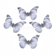 Polyester Fabric Wings Crafts Decoration, for DIY Jewelry Crafts Earring Necklace Hair Clip Decoration, Butterfly Wing, Gray, 24x30mm(X-FIND-S322-010B-08)