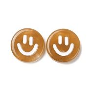 Resin Decoden Cabochons, Smiling Face, Brown, 22.5x5mm(RESI-M040-04E)