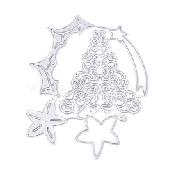 Christmas Carbon Steel Cutting Dies Stencils, for DIY Scrapbooking/Photo Album, Decorative Embossing DIY Paper Card, Christmas tree, Matte Platinum Color, 148x113.3x0.7mm(X-DIY-K015-11)