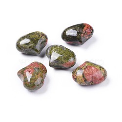 Natural Unakite Heart Love Stone, Pocket Palm Stone for Reiki Balancing, 20x25x11~13mm(G-F659-A27)