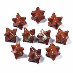 Natural Red Jasper Beads, No Hole/Undrilled, Merkaba Star, 11~13.5x11~13.5x11~13.5mm(G-T137-07)