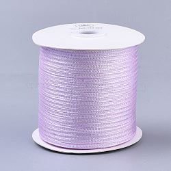Nylon Ribbons, with Sparkle Metallic Cord, for Gift Package, Party Wedding Decoration, Plum, 1/8 inch(3.5mm) , about 500yards/roll(457.2m/roll)(NWIR-N014-01F)