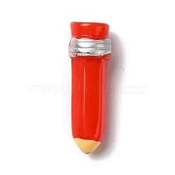 Opaque Resin Decoden Cabochons, 3D Pencil, Red, 26.5x8.5x7mm(CRES-M035-01)