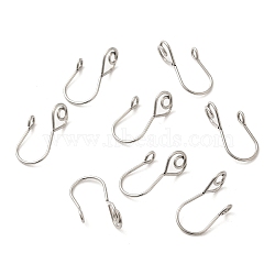 Non-Tarnish 316 Surgical Stainless Steel Clip on Nose Rings, Nose Cuff Non Piercing Jewelry, Stainless Steel Color, 19x8x9mm(STAS-P336-09E-P)