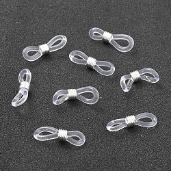 Eyeglass Holders, Glasses Rubber Loop Ends, Long-Lasting Plated, Silver, 19x4.2mm(AJEW-E034-22)