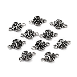 316 Surgical Stainless Steel Connector Charms, Cross Links, Antique Silver, 9.5x16x3.4mm, Hole: 1.8mm(STAS-K276-20AS)