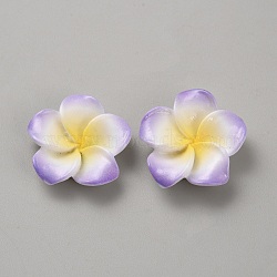 Two Tone Resin Cabochons, Flower, Plum, 24.5x24.5x5.5mm(RESI-WH20010-01A)