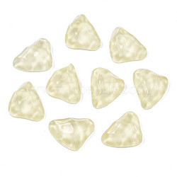 Transparent Resin Cabochons, with Bumpy Top, Water Ripple, Triangle, Light Goldenrod Yellow, 17.5x23.5~24x8.5mm(CRES-N031-002B)