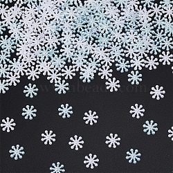 600Pcs 2 Colors ABS Plastic Imitation Pearl Cabochons, Snowflake, Mixed Color, 14.5x2.5mm, 300pcs/color(KY-FH0001-27)