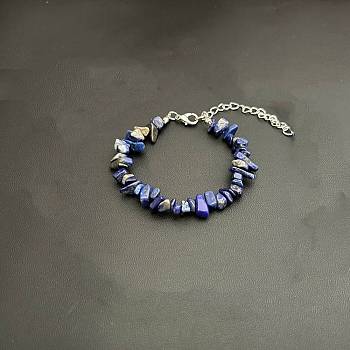 Natural Lapis Lazuli Chip Beaded Bracelets for Women