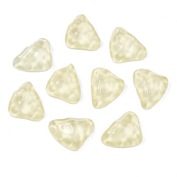 Transparent Resin Cabochons, with Bumpy Top, Water Ripple, Triangle, Light Goldenrod Yellow, 17.5x23.5~24x8.5mm
