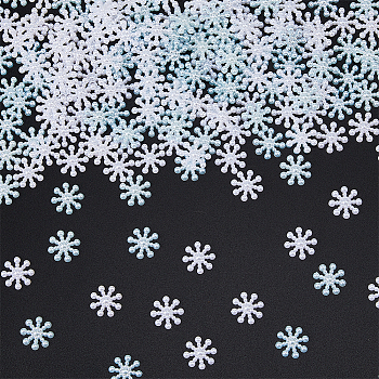600Pcs 2 Colors ABS Plastic Imitation Pearl Cabochons, Snowflake, Mixed Color, 14.5x2.5mm, 300pcs/color