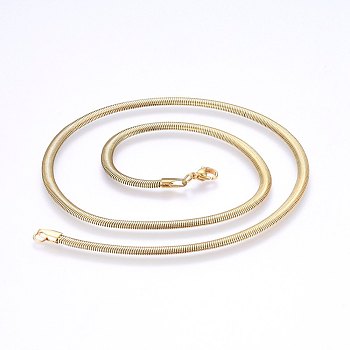 304 Stainless Steel Herringbone Chain Necklaces, with Lobster Claw Clasps, Golden, 19.7 inch(50cm), 6mm