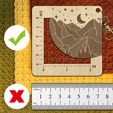Wooden Square Frame Crochet Ruler(DIY-WH0536-003)-3
