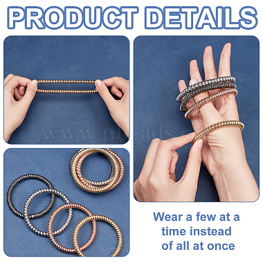 8Pcs 4 Colors Steel Wire Wrap Chain Stretch Bracelets Set(BJEW-BC0001-21)-4
