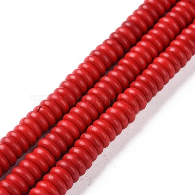 6mm Red Abacus Synthetic Turquoise Beads