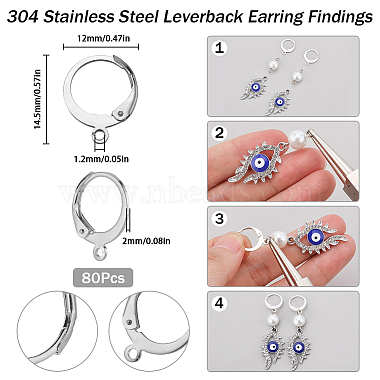 80Pcs 304 Stainless Steel Leverback Earring Findings(STAS-SC0006-42)-2