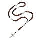 Wood Rosary Bead Necklaces(NJEW-TA00081)-2