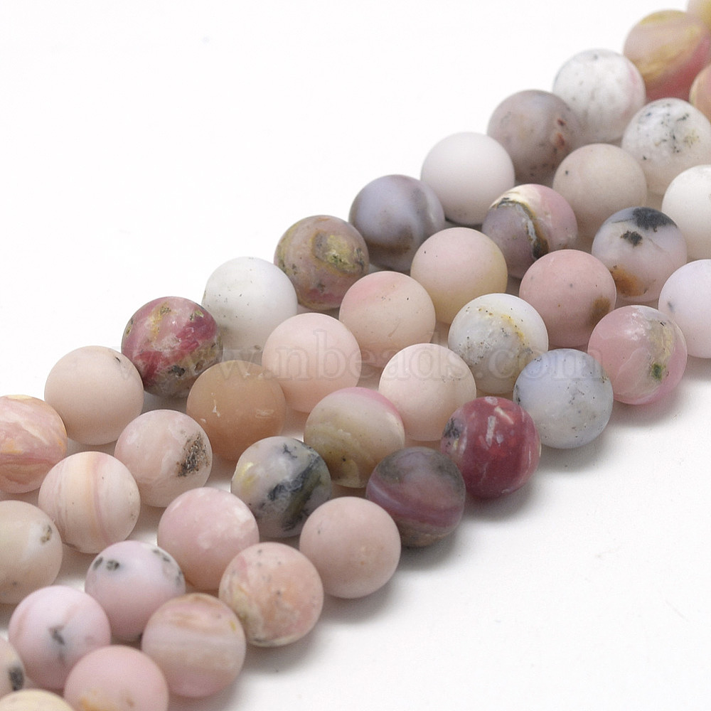 80004511-918 6-14mm Pink Opal Gemstone Pink Graduated Round Loose Beads 17 inch Full Strand