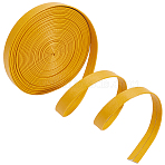 5M Folding PU Leather Flat Cord, Gold, 10x1mm, about 5.47 Yards(5m)/Bundle(OCOR-WH20012-14B-11)