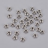 Tibetan Silver Spacer Beads, Lead Free & Cadmium Free, Flower, Antique Silver, about 7.5mm long, Hole: 1mm(AC0752)