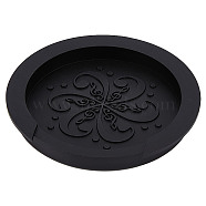 Silicone Guitar Sound Hole Cover, Feedback Buffers, Flat Round with Musical Note Pattern, Black, 110x13mm(FIND-WH0034-83)