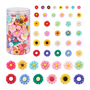 210Pcs 7 Style Resin Cabochons, Flower/Daisy, Mixed Color, 30pcs/style(CRES-CD0001-02)