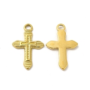 Ion Plating(IP) 304 Stainless Steel Pendants, Cross Charm, Real 18K Gold Plated, 20.5x13.5x2mm, Hole: 1.8mm(STAS-I671-06G)