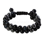 Natural & Synthetic Mixed Gemstone Beads Braided Bead Bracelets, Multi-strand Bracelets, Inner Diameter: 2-1/8~3-1/8 inch(5.5~8cm)(BJEW-SW00001-03)