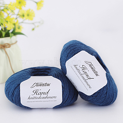 Wool Yarn for Sweater Hat, 4-Strands Wool Threads for Knitting Crochet Supplies, Steel Blue, about 656.17 Yards(600m)/Roll(YCOR-PW0001-002M)