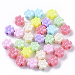 Opaque Polystyrene Plastic Beads, Flower, Mixed Color,11.5x7mm, Hole: 3.5mm(X-KY-I004-28)