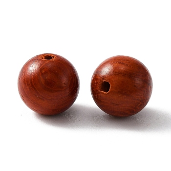 Natural Wood Beads, Dyed, Round, Saddle Brown, 8.5x8mm, Hole: 1.4mm