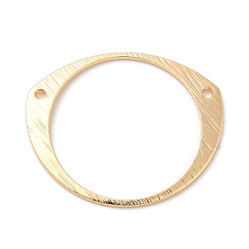 Brass Connector Charms, Round Ring Links, Real 18K Gold Plated, 22x26x1mm, Hole: 1.2mm
