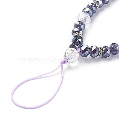 perles de strass en verre et argile polymère rondelle chaînes de dragonne de téléphone(HJEW-YW0001-05A)-2