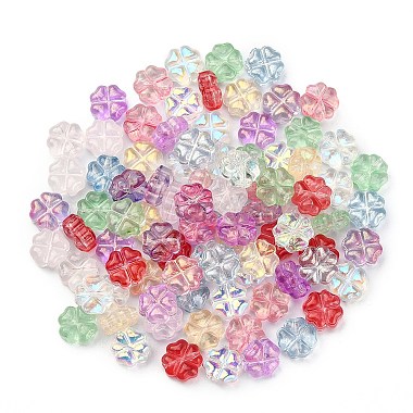 Mixed Color Clover Czech Glass Beads