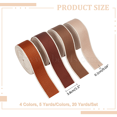 WADORN 20 Yards 4 Colors Polyester Embroidery Ribbon(OCOR-WR0001-17)-2