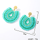 Bohemian Style Fan Glass Seed Beaded Dangle Stud Earrings for Women(LS3119-3)-2