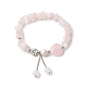 Natural Rose Quartz Charm Bracelets for Women(BJEW-JB09926-02)-1