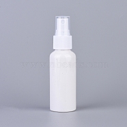 50ml Portable PET Plastic Refillable Spray Bottle, with PP Plastic Mist Pump & Cap, Perfume Atomizer, White, 11.4x3.2cm, Capacity: about 50ml(1.69 fl. oz).(MRMJ-WH0059-68)
