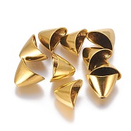 Tibetan Style Alloy Triangle Apetalous Bead Cones, For Tassels Pendant,  Cadmium Free & Lead Free, Antique Golden, 14x20x12mm, Hole: 2mm(X-TIBE-5212-AG-LF)