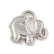 Non-Tarnish 304 Stainless Steel Pendants, Elephant Charm, Stainless Steel Color, 18.5x21x4mm, Hole: 2.5mm(STAS-I307-564P)