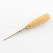 Stainless Steel Bead Awls, with Wood Handle, BurlyWood, 120x16mm, Pin: 0.55~9.2mm(TOOL-R073-01)