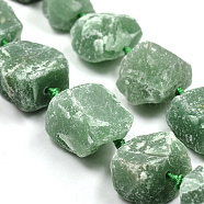 Nuggets Natural Green Aventurine Beads Strands, 17~38x16~30mm, Hole: 2mm, about 14~15pcs/strand, 15.7 inch(G-N0135-14)